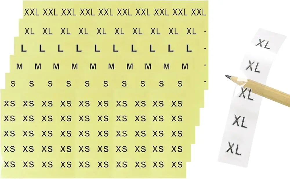 STICKER:TRANSPARENT CLOTHING LABEL STICKER - XS 